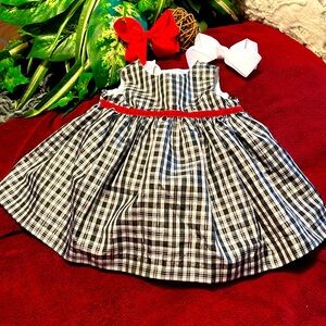 Marmellata Girls Dress 0-3M  Polyester Baby Black Red White Excellent Condition